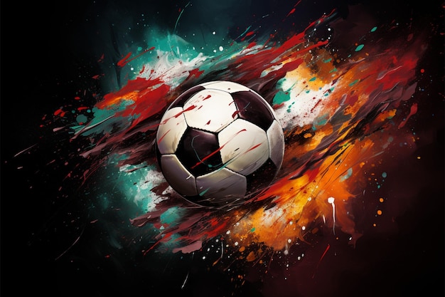 Energetic soccer poster abstract ball art ideal for sport enthusiasts |  Premium AI-generated image